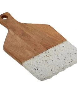 Grayson Lane 8.85-in x 15.75-in Natural Brown Wood/Terrazzo Cutting Board