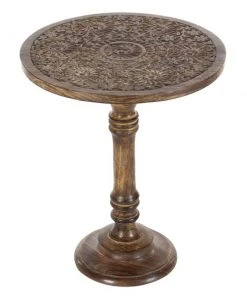 Grayson Lane Traditional Brown Mango Wood Round End Table