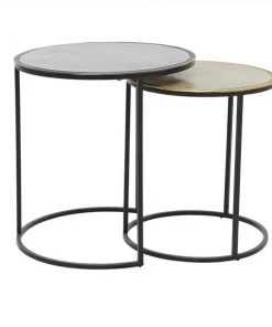 Grayson Lane 2-Piece Round Metal Accent Table Set