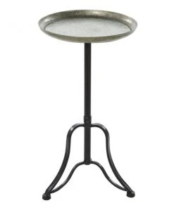 Grayson Lane Farmhouse Silver Iron Round End Table