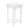 Grayson Lane Farmhouse White Wood Square Accent Table