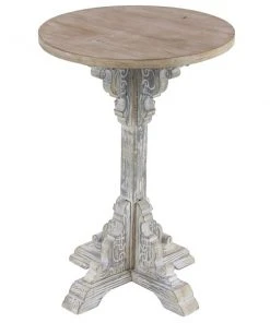 Grayson Lane Farmhouse Off-White Wood Round Accent Table