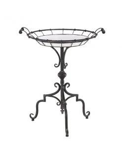 Grayson Lane Farmhouse Black Iron Round End Table