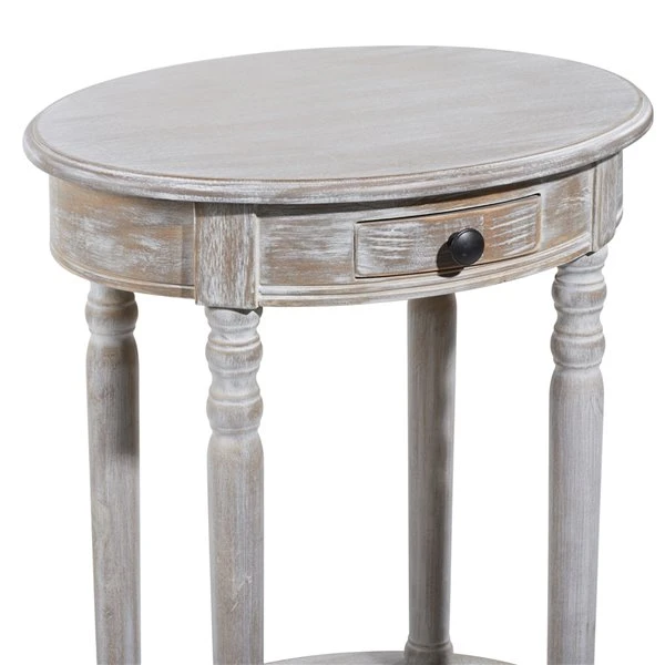 Grayson Lane Farmhouse Light Brown/Beige Wood Round End Table 3 Grayson Lane Farmhouse Light Brown/Beige Wood Round End Table - Image 3