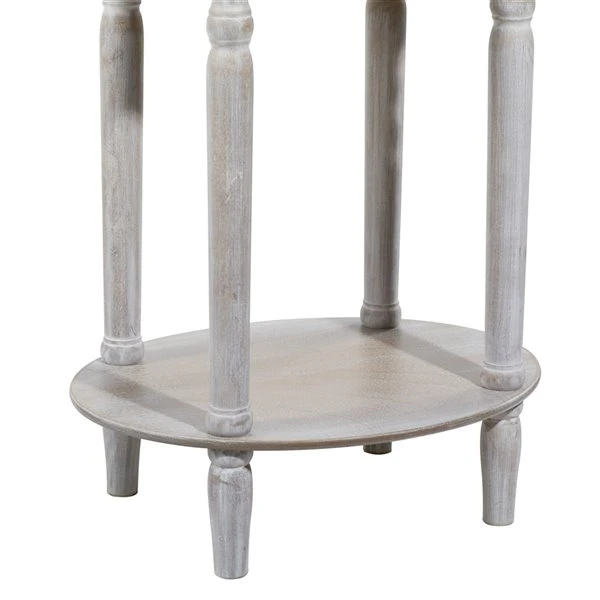 Grayson Lane Farmhouse Light Brown/Beige Wood Round End Table 4 Grayson Lane Farmhouse Light Brown/Beige Wood Round End Table - Image 4