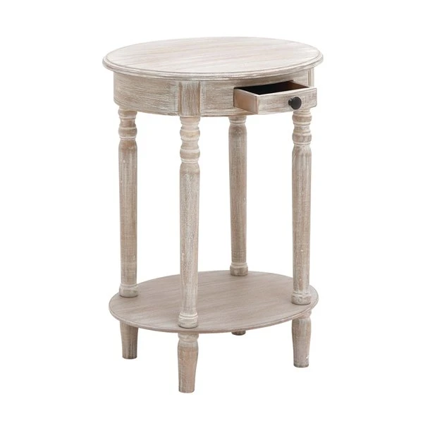 Grayson Lane Farmhouse Light Brown/Beige Wood Round End Table 5 Grayson Lane Farmhouse Light Brown/Beige Wood Round End Table - Image 5