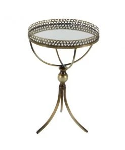 Grayson Lane Traditional Gold Brass Iron with Mirror Round End Table -GRAYSON LANE shop 330857217 AlternateImage5 l