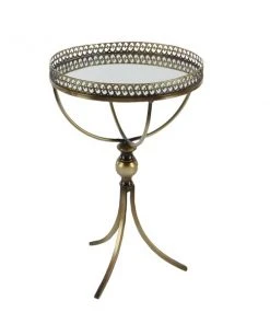 Grayson Lane Traditional Gold Brass Iron with Mirror Round End Table -GRAYSON LANE shop 330857217 AlternateImage6 l
