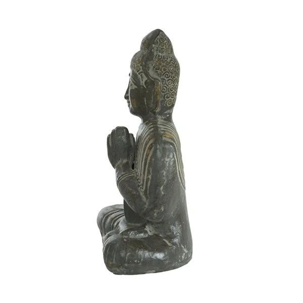 Grayson Lane 16-in x 13-in Rustic Brown Ceramic Buddha Scultpure 4 Grayson Lane 16-in x 13-in Rustic Brown Ceramic Buddha Scultpure - Image 4