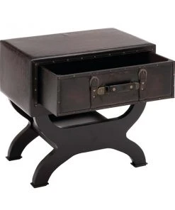 Grayson Lane Traditional Brown Wood and Faux Leather Square End Table -GRAYSON LANE shop 330857222 AlternateImage5 l