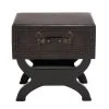 Grayson Lane Traditional Brown Wood and Faux Leather Square End Table