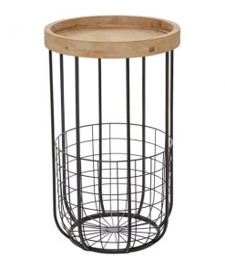 Grayson Lane Industrial Black Metal Round End Table