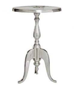 Grayson Lane Traditional Silver Aluminum Round End Table