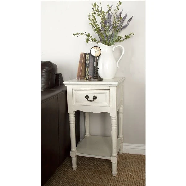 Grayson Lane Traditional Cream Wood Rectangular End Table 2 Grayson Lane Traditional Cream Wood Rectangular End Table - Image 2
