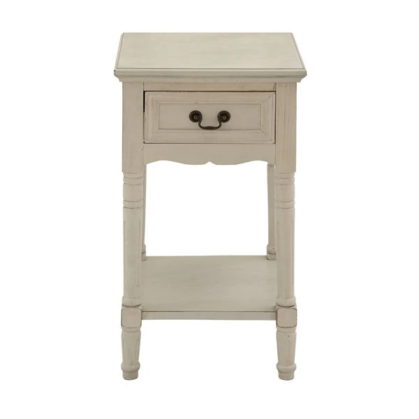 Grayson Lane Traditional Cream Wood Rectangular End Table 5 Grayson Lane Traditional Cream Wood Rectangular End Table - Image 5