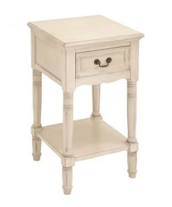 Grayson Lane Traditional Cream Wood Rectangular End Table