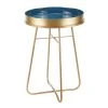 Grayson Lane Blue and Gold Metal Round End Table