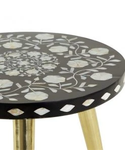 Grayson Lane Gold Aluminum with Wood Top Round End Table -GRAYSON LANE shop 330857231 AlternateImage3 l