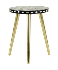 Grayson Lane Gold Aluminum with Wood Top Round End Table -GRAYSON LANE shop 330857231 AlternateImage5 l