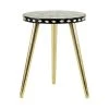 Grayson Lane Gold Aluminum with Wood Top Round End Table
