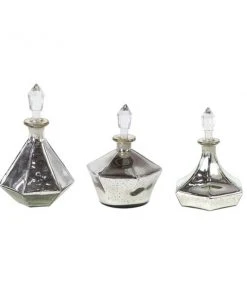 Grayson Lane Set of 2 Glam Decorative Jars in Silver Glass