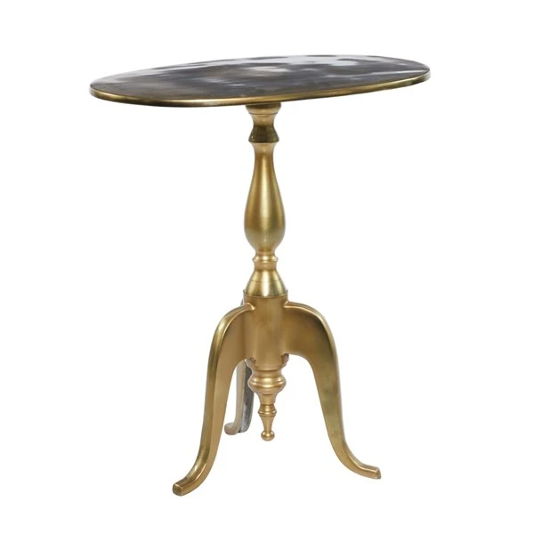 Grayson Lane Traditional Gold Metal Round End Table 4 Grayson Lane Traditional Gold Metal Round End Table - Image 4