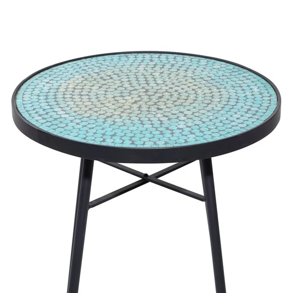 Grayson Lane Eclectic Black Metal Round End Table 3 Grayson Lane Eclectic Black Metal Round End Table - Image 3