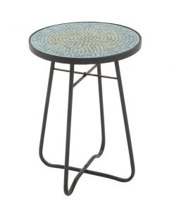 Grayson Lane Eclectic Black Metal Round End Table
