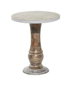 Grayson Lane Grey Mango Wood Round End Table