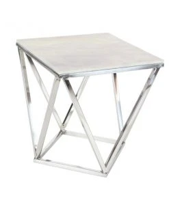 Grayson Lane Silver Granite/Marble Square End Table