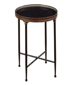 Grayson Lane Traditional Black Iron Round End Table