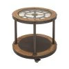 Grayson Lane Brown Wood and Glass Round End Table