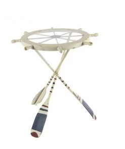 Grayson Lane Coastal White Metal and Glass Round End Table -GRAYSON LANE shop 330857249 AlternateImage5 l