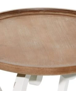 Grayson Lane Farmhouse Brown and White Wood Round End Table -GRAYSON LANE shop 330857251 AlternateImage3 l