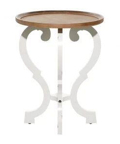 Grayson Lane Farmhouse Brown and White Wood Round End Table -GRAYSON LANE shop 330857251 AlternateImage5 l