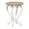 Grayson Lane Farmhouse Brown and White Wood Round End Table