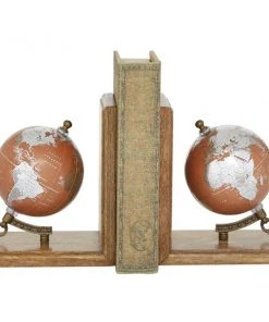 Grayson Lane 7-in x 6-in Traditional Copper Wood Bookends