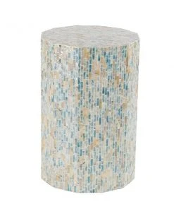 Grayson Lane Light Blue Resin Round End Table