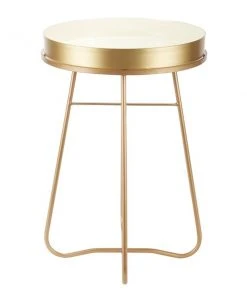 Grayson Lane White and Gold Metal Round End Table -GRAYSON LANE shop 330857258 AlternateImage5 l