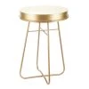 Grayson Lane White and Gold Metal Round End Table