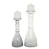 Grayson Lane Set of 2 Contemporary Clear Glass Pillar Candle Holder