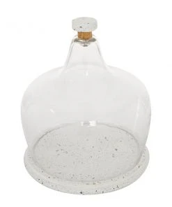 Grayson Lane 11-in x 9-in Contemporary Cake Stand with Cloche in White Stoneware and Glass -GRAYSON LANE shop 330857261 AlternateImage4 l