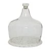 Grayson Lane 11-in x 9-in Contemporary Cake Stand with Cloche in White Stoneware and Glass