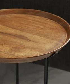 Grayson Lane Industrial Brown Mango Wood Round End Table -GRAYSON LANE shop 330857266 AlternateImage3 l