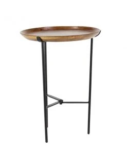 Grayson Lane Industrial Brown Mango Wood Round End Table -GRAYSON LANE shop 330857266 AlternateImage5 l