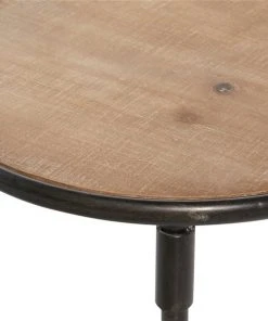 Grayson Lane Industrial Grey Wood Round End Table -GRAYSON LANE shop 330857280 AlternateImage3 l