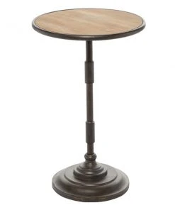 Grayson Lane Industrial Grey Wood Round End Table