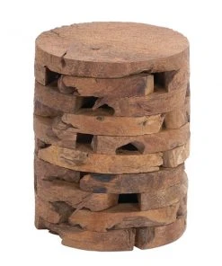 Grayson Lane Brown Teak Wood Round Stool -GRAYSON LANE shop 330857282 AlternateImage5 l