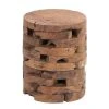 Grayson Lane Brown Teak Wood Round Stool