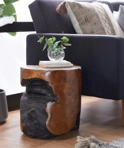 Grayson Lane Brown Reclaimed Wood Round End Table -GRAYSON LANE shop 330857285 AlternateImage2 l